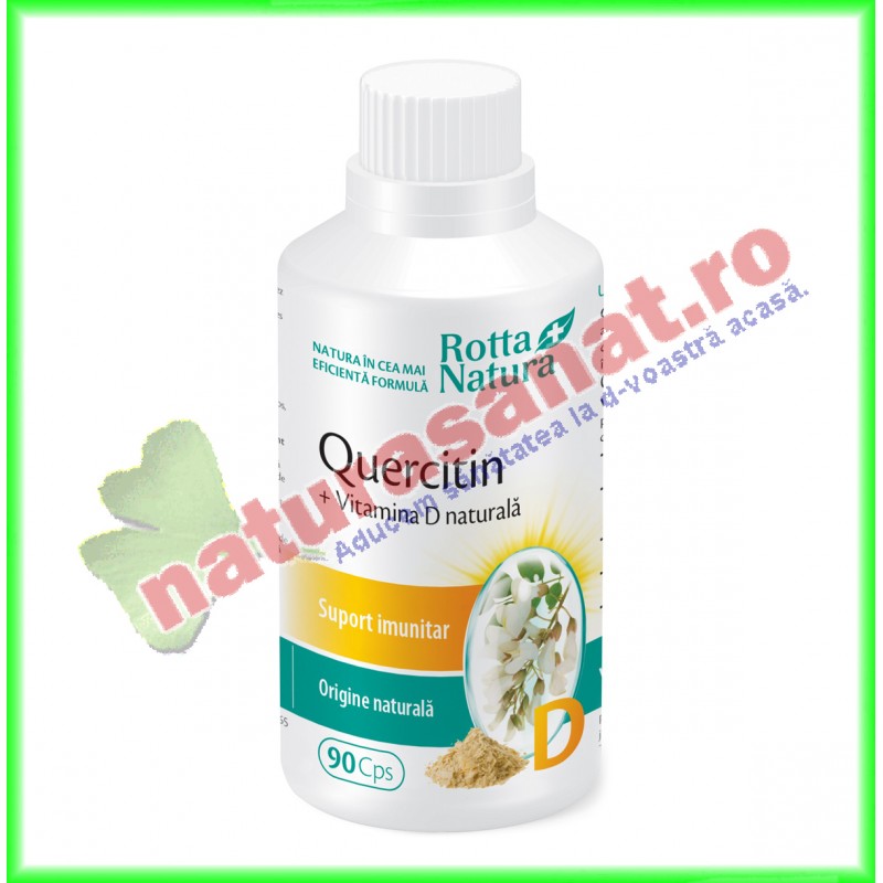 Quercitin + Vitamina D Naturala 90 capsule - Rotta Natura - www.naturasanat.ro