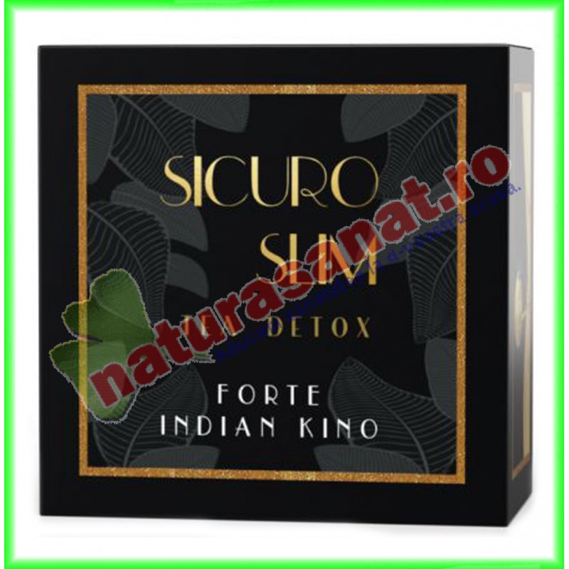 Ceai pentru Detoxifiere Sicuro Slim Tea Detox Forte Indian Kino, Ceai pentru Slabit 60 g - Sicuro Health - www.naturasanat.ro