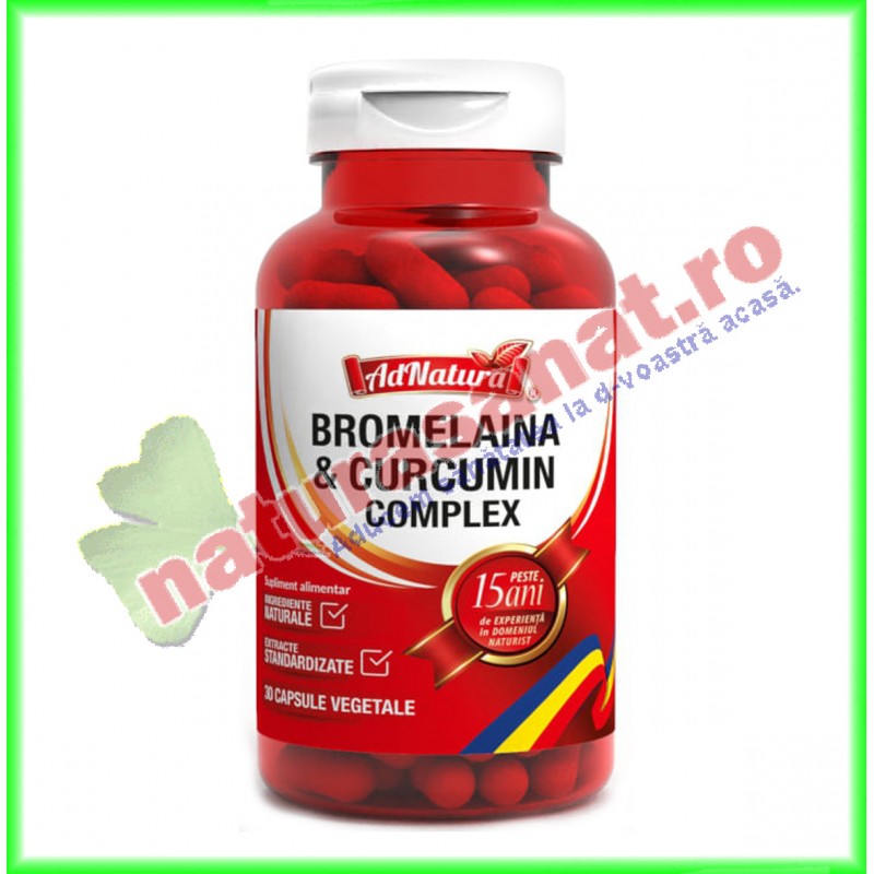Bromelaina & Curcumin Complex 60 capsule - Ad Natura / Adserv - www.naturasanat.ro