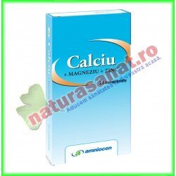 Calciu + Magneziu + Zinc 24 comprimate - Amniocen - www.naturasanat.ro - 0722737992