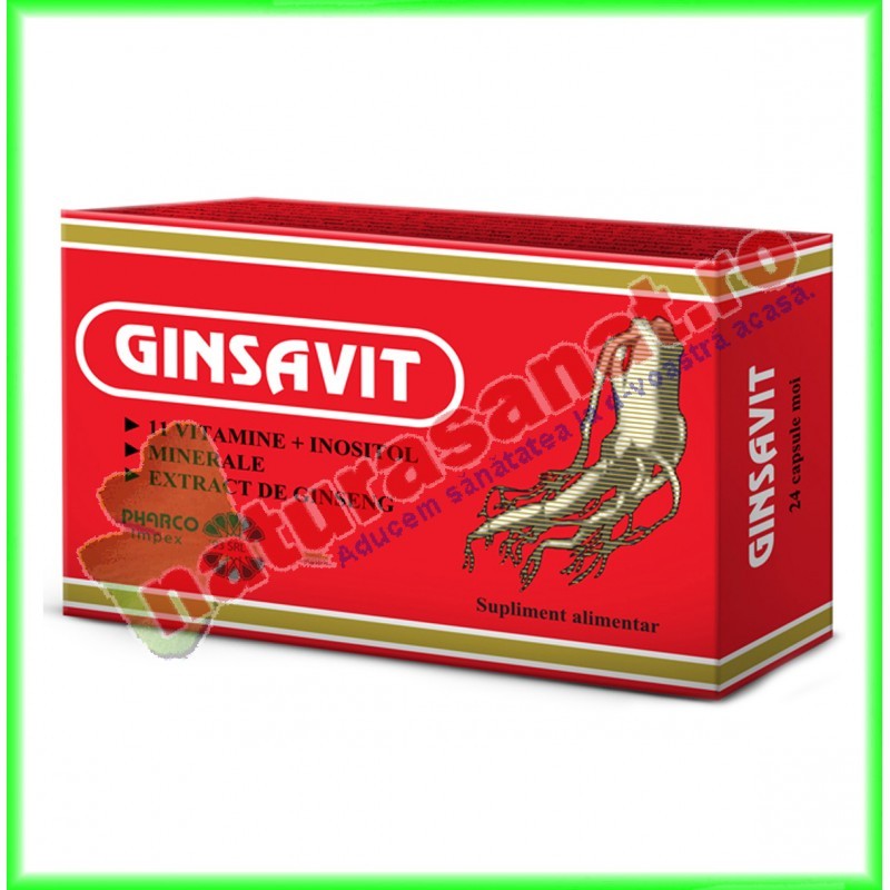 Ginsavit 24 capsule moi Pharco Impex 93 www.naturasanat.ro