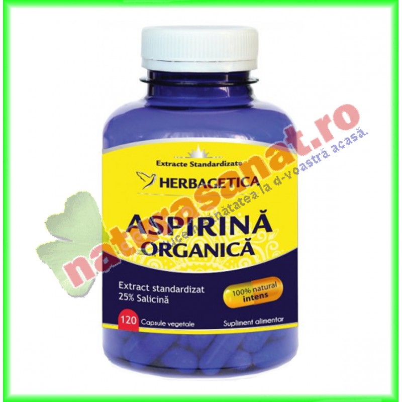 Aspirina Organica 120 capsule - Herbagetica - www.naturasanat.ro