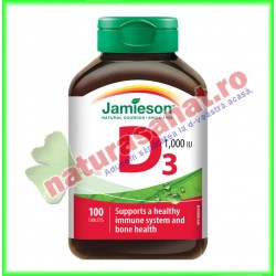 Vitamina D3 1000UI 100 tablete - Jamieson - www.naturasanat.ro