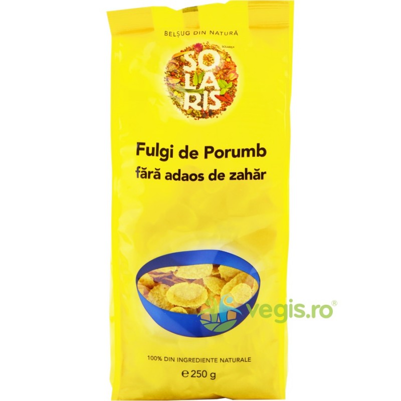 Fulgi de Porumb fara Zahar 250 g - Solaris - www.naturasanat.ro