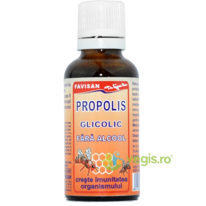 Propolis Glicolic Fara Alcool 30 ml - Favisan - www.naturasanat.ro