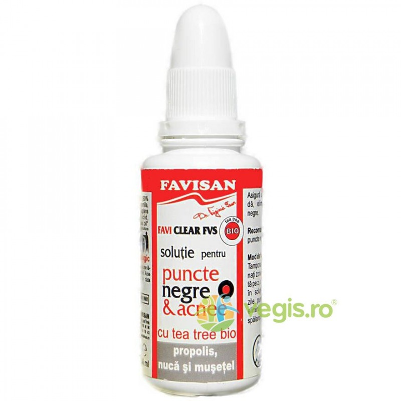 Solutie pentru Puncte Negre si Acnee Bio 30 ml - Favisan - www.naturasanat.ro