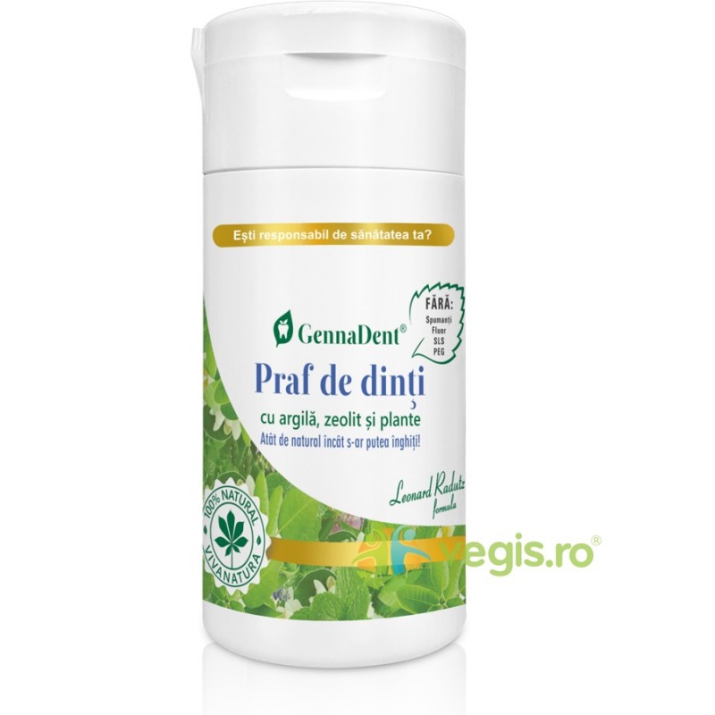 Praf de Dinti GennaDent 75 g - Genna Co - Vivanatura - www.naturasanat.ro