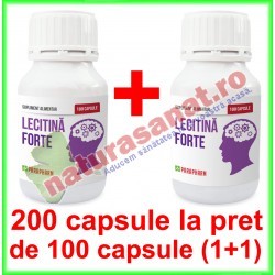 Lecitina Forte PROMOTIE 200 capsule la pret de 100 capsule (1+1) - Parapharm - www.naturasanat.ro