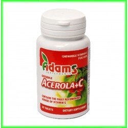 Acerola +C 30 tablete - Adams Vision - www.naturasanat.ro