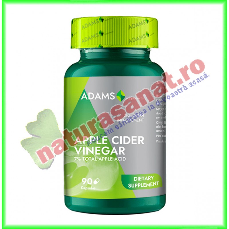 Apple Cider Vinegar (Otet de Cidru Mere) 90 capsule - Adams Vision - www.naturasanat.ro