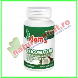 Coconut Oil (Ulei din Nuca de Cocos Organic Extra Virgin) 1000 mg 30 capsule - Adams Vision - www.naturasanat.ro