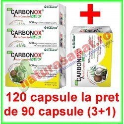 Carbonox Activ Complex Detox PROMOTIE 120 capsule la pret de 90 capsule (3+1) - Cosmo Pharm - www.naturasanat.ro