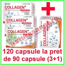 Collagen+ 500 mg PROMOTIE 120 capsule la pret de 90 capsule (3+1) - Cosmo Pharm - www.naturasanat.ro