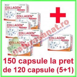 Collagen+ 500 mg PROMOTIE 150 capsule la pret de 120 capsule (5+1) - Cosmo Pharm - www.naturasanat.ro