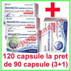 Magneziu Marin Natural PROMOTIE 120 capsule la pret de 90 capsule (3+1) - Cosmo Pharm - www.naturasanat.ro