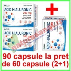 Acid Hialuronic 200 mg PROMOTIE 90 capsule la pret de 60 capsule (2+1) - Cosmo Pharm - www.naturasanat.ro