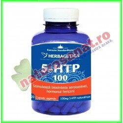 5-HTP 100 120 capsule - Herbagetica - www.naturasanat.ro