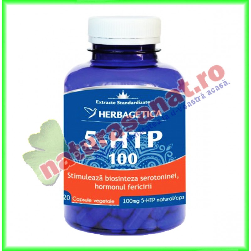 5-HTP 100 120 capsule - Herbagetica - www.naturasanat.ro