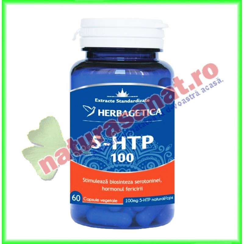 5-HTP 100 60 capsule - Herbagetica - www.naturasanat.ro