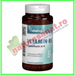 Vitamina B5 (acid pantotenic) 200 mg 90 capsule - Vitaking - www.naturasanat.ro