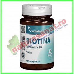 Biotina Vitamina B7 900 mcg 100 comprimate - Vitaking - www.naturasanat.ro