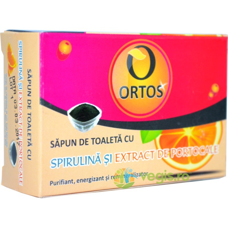 Sapun Cu Spirulina Si Portocale 100 g - Ortos - www.naturasanat.ro