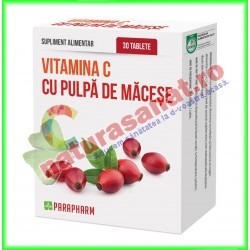 Vitamina C cu Pulpa de Macese 30 tablete - Parapharm - www.naturasanat.ro
