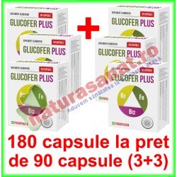Glucofer Plus PROMOTIE 180 capsule la pret de 90 capsule (3+3) - Parapharm - www.naturasanat.ro