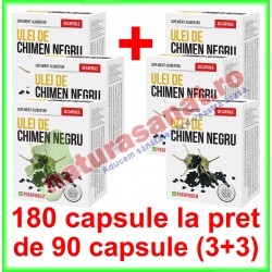 Ulei de Chimen Negru PROMOTIE 180 capsule la pret de 90 capsule (3+3) - Parapharm - www.naturasanat.ro