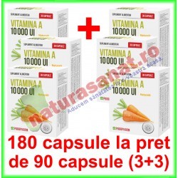 Vitamina A Naturala 10000 UI PROMOTIE 180 capsule la pret de 90 capsule (3+3) - Parapharm - www.naturasanat.ro
