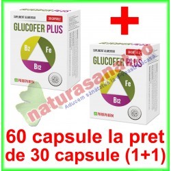 Glucofer Plus PROMOTIE 60 capsule la pret de 30 capsule (1+1) - Parapharm - www.naturasanat.ro
