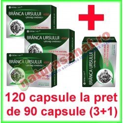 Branca Ursului 4000 PROMOTIE 120 capsule la pret de 90 capsule (3+1) - Cosmo Pharm - www.naturasanat.ro