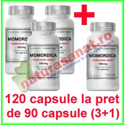 Momordica 500 mg PROMOTIE 120 capsule la pret de 90 capsule (3+1) - Goodhealth - Cosmo Pharm - www.naturasanat.ro