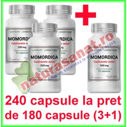 Momordica 500 mg PROMOTIE 240 capsule la pret de 180 capsule (3+1) - Goodhealth - Cosmo Pharm - www.naturasanat.ro