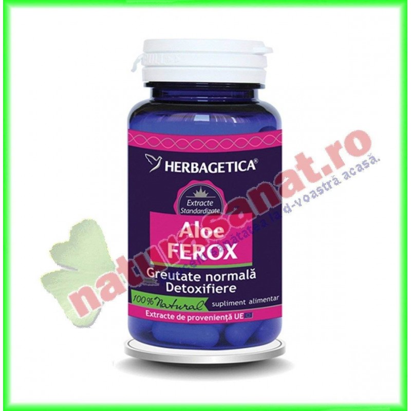 Aloe Ferox 30 capsule - Herbagetica - www.naturasanat.ro