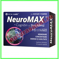 Neuromax + Cognizin & BacoMind PROMOTIE 120 capsule la pret de 90 capsule vegetale (3+1) - Total Care - Cosmo Pharm - www.natura